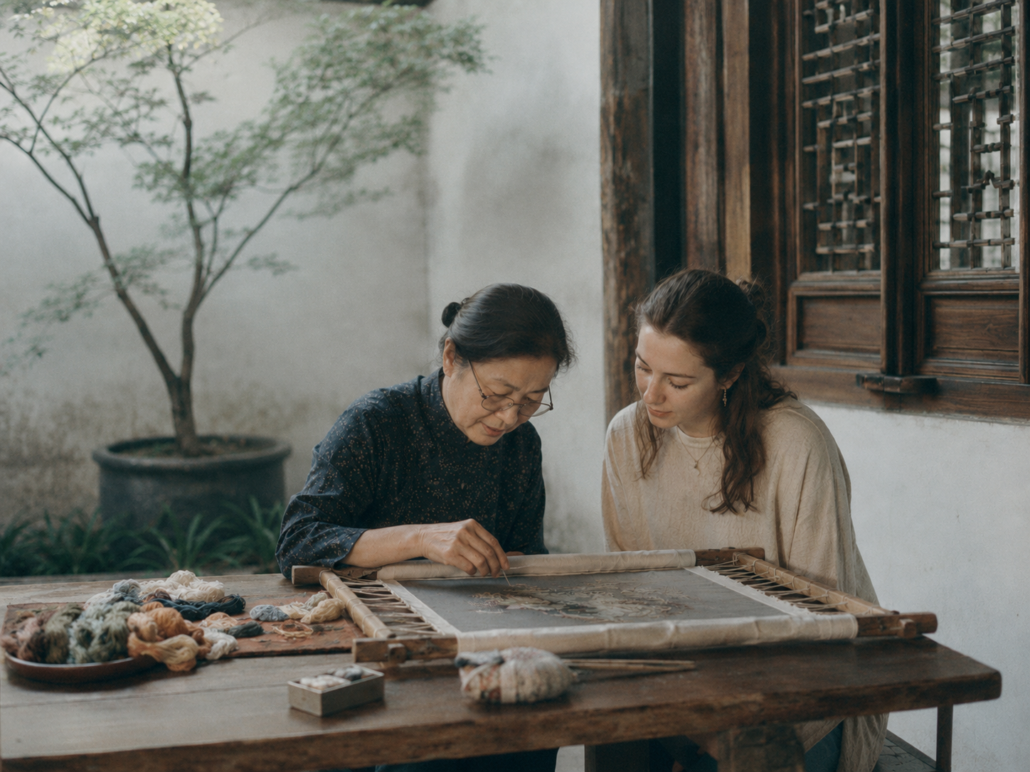 A quiet Suzhou courtyard and craft setting used for garden-led cultural experiences